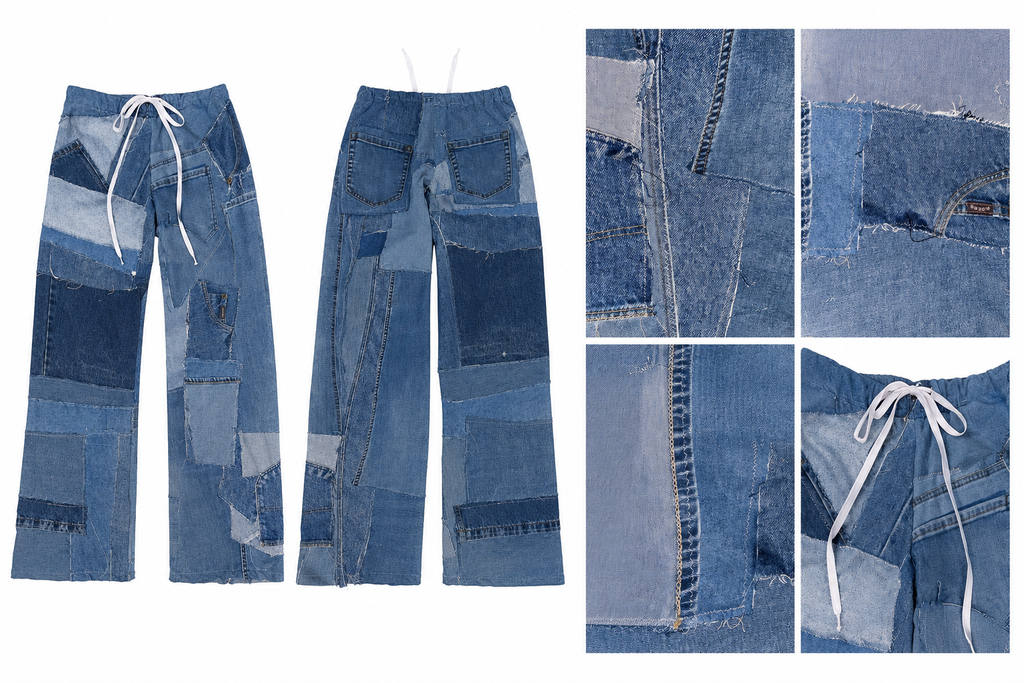 Pantalón parches zigzag