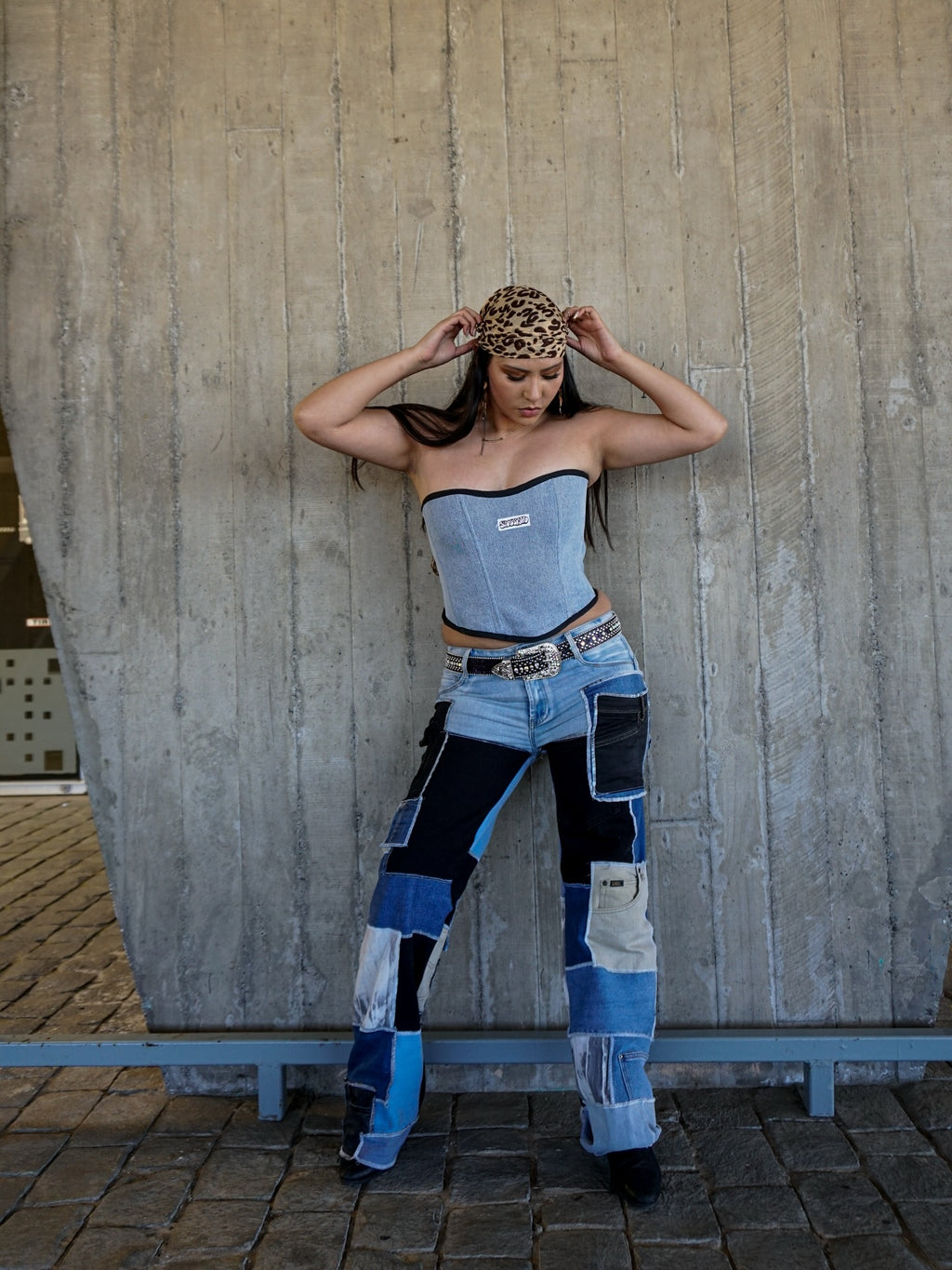 Conjunto de jeans pachtwork