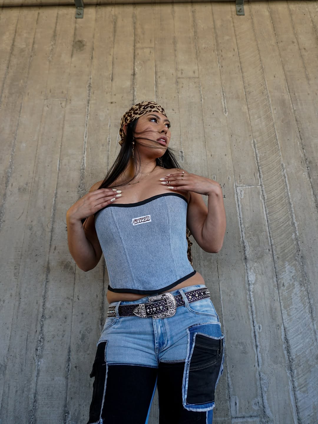 Conjunto de jeans pachtwork